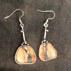 Multicolored Silver Earrings